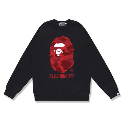 GMabcd Terry Sweatshirt for Men, Autumn and Winter Long Sleeve Letter Print Loose Round Neck Pullover Casual Top Trendy