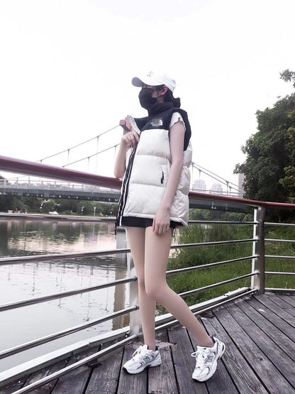 GMabcdNorth-Face 1996 Down Vest Unisex American Version TNF700 Puff Embroidery Winter Vest Couple Style Reversible