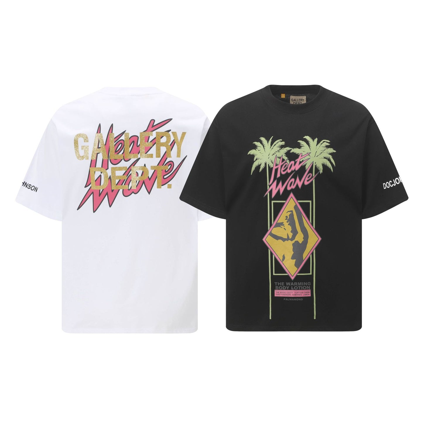 25SS Trendy Brand Palm Angel Flamingo Coconut Tree Print Short Sleeve T-Shirt Unisex High Street Half Sleeve