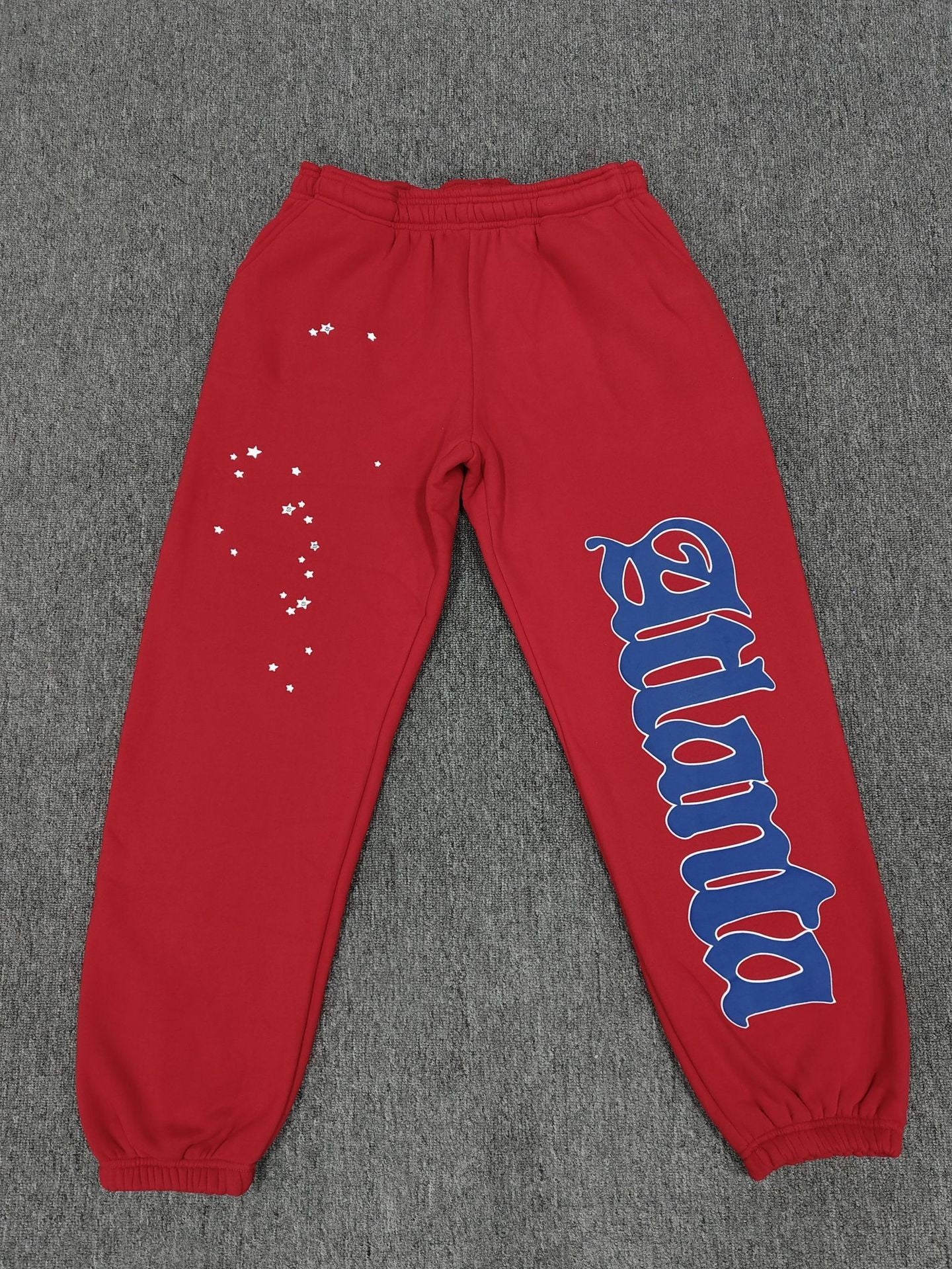 [Fleece Lined]Young Thug American Style Brand Sp5DER 555555 Spider Web Foam Print Casual Unisex Sweatpants