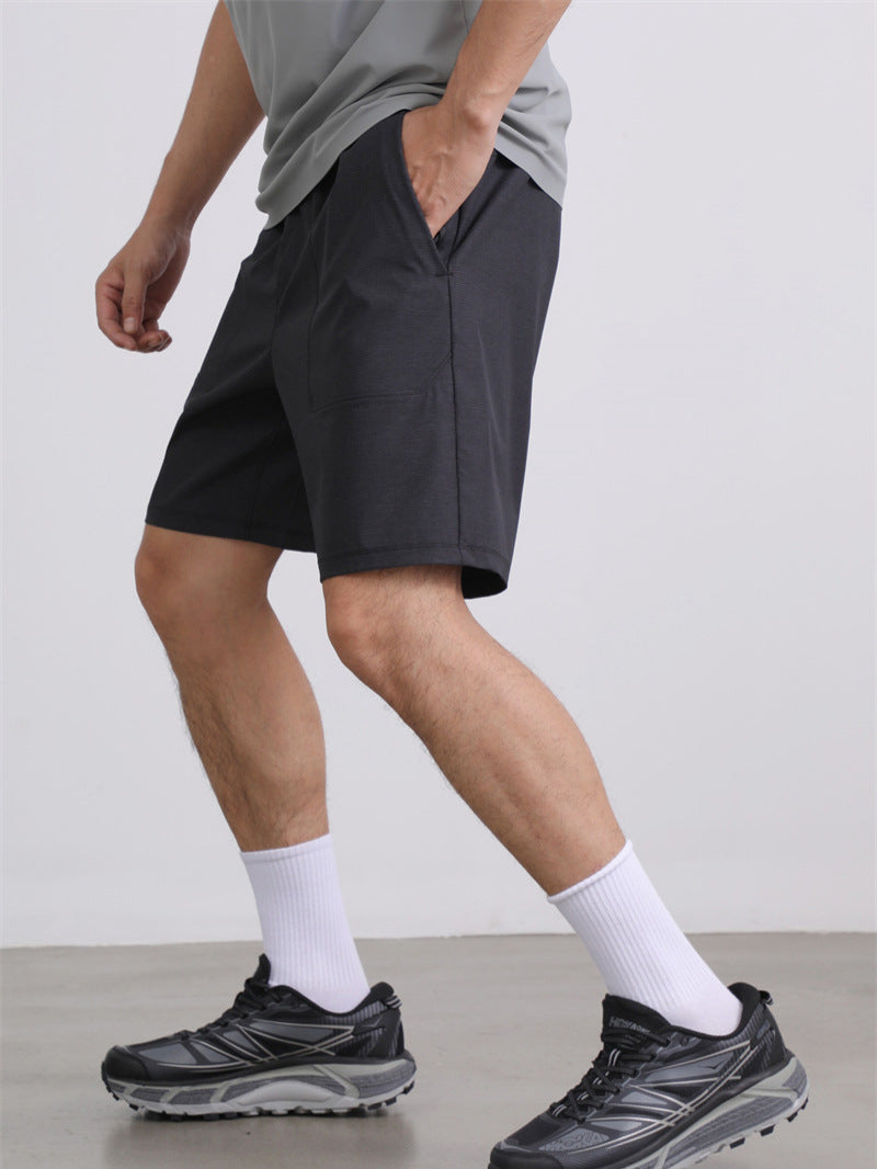 Lulu Men's Shorts Summer Business Casual Five-Point Pants Commuter Workwear Simple Men's Pants Comfortable Hiking Shorts