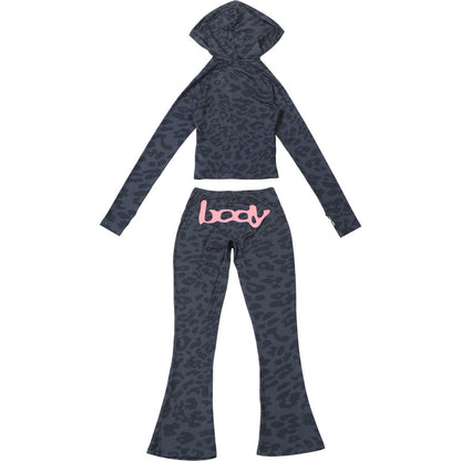 2025 Autumn Women's New Fashion Hooded Camouflage Print Long Sleeve Sports Trendy Slim Fit Long Pants Two-Piece Set