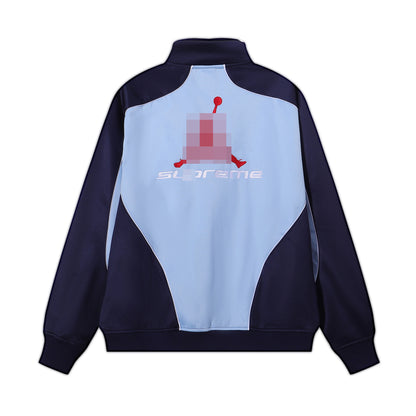 Gmabcd-sup Hoodie Collaboration Joe Loose Fit Autumn Winter Fleece Zipper Jacket Street Fashion Patchwork Hooded Sweatshirt