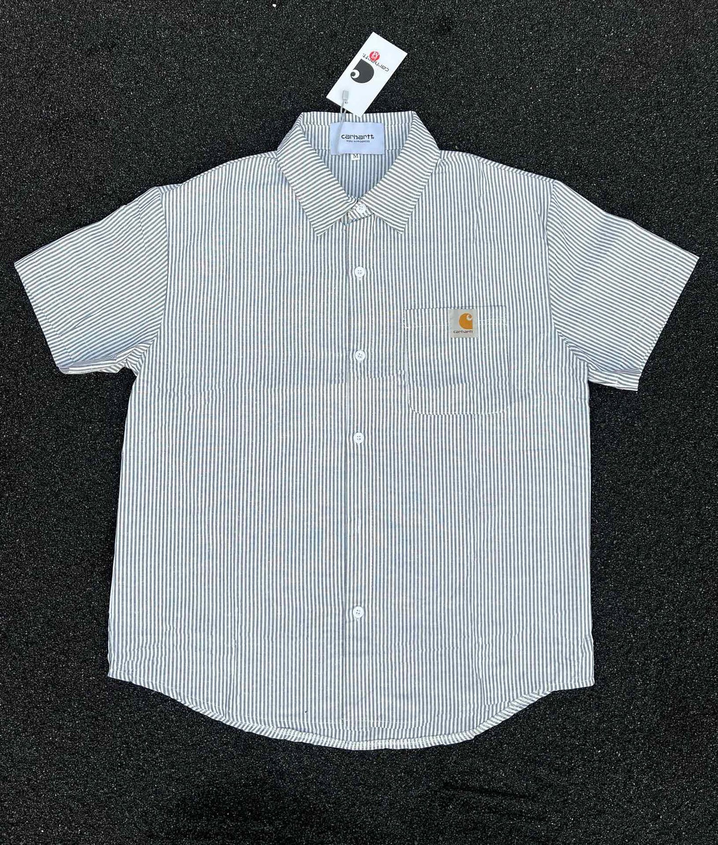 Carhartt Pure Cotton Brushed Embroidered Logo Plaid Element Heavyweight Frayed Edge Shirt for Men and Women Couples