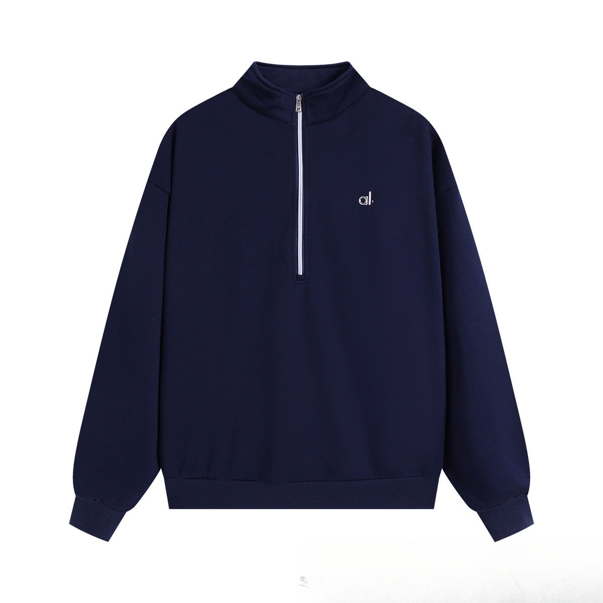 A-L-O Half-Zip Sweatshirt for Women, Autumn and Winter Loose Stand Collar Slimming Jacket, Casual Sports Top