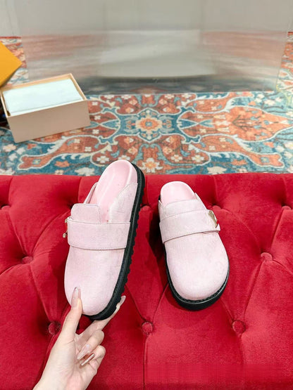 GMabcd Closed-Toe Shoes 2025 Retro Style Thick Sole Height-Increasing Buckle Casual Slip-On
