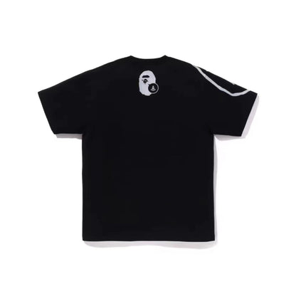 Streetwear Brand Short Sleeve Men's Line Print Graffiti Street Hip Hop Loose Simple Pure Cotton T-Shirt Half Sleeve Shirt