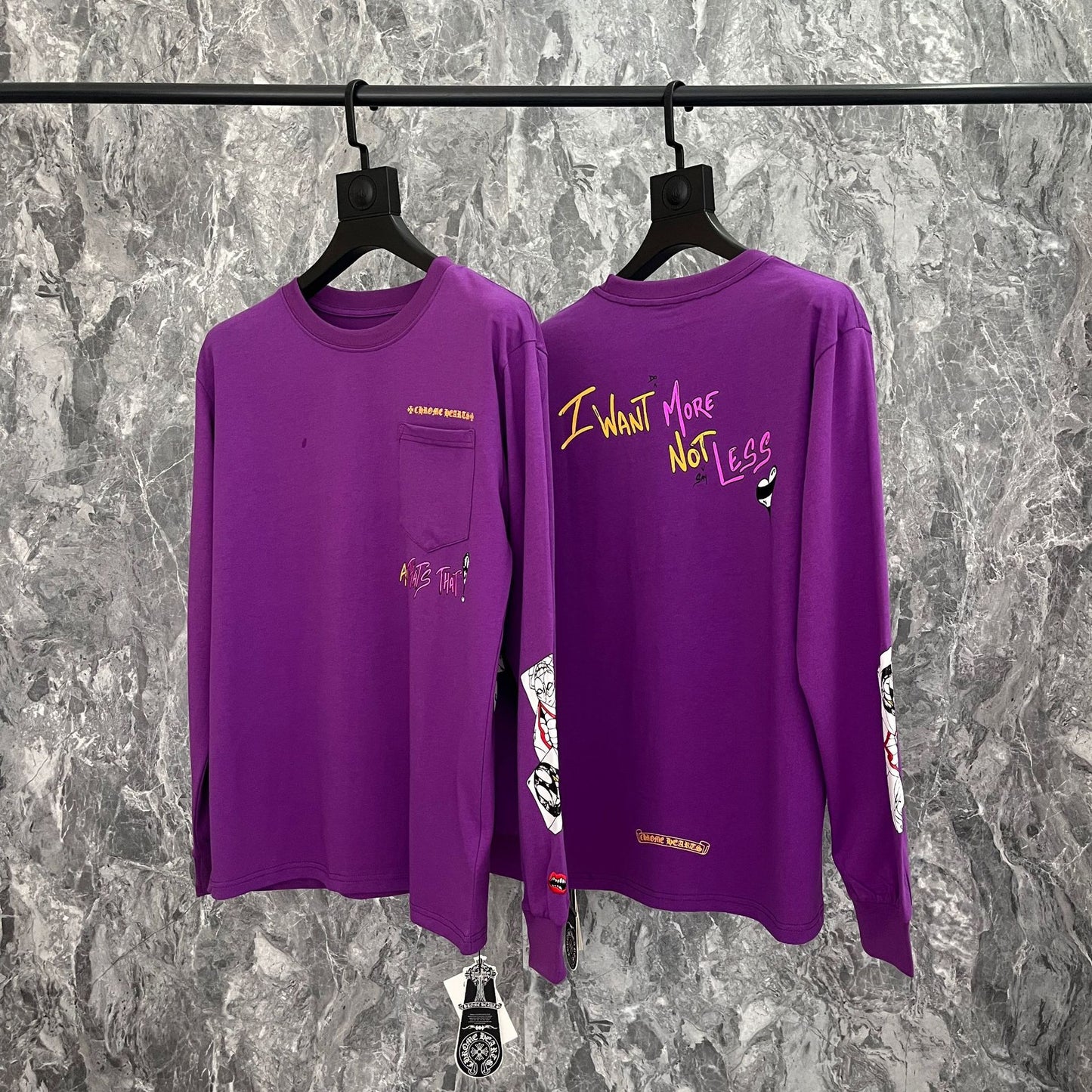 Ch Heart High-Quality Double Yarn Pure Cotton Unisex Printed Long Sleeve T-Shirt