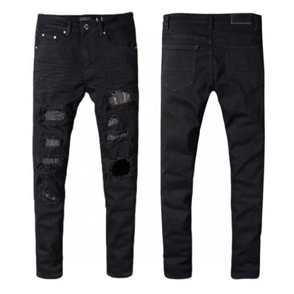 GMAM Heavy Craft Washed Distressed High Street Embroidered Unisex Jeans