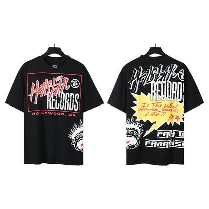 [4]2025 Summer New American Fashion Brand Male and Female Couples Wear plus Size Loose Pullover Short Sleeve T-shirt Youth Tee