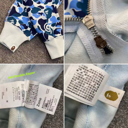 Fashion Brand Shark Camouflage Zipper Sweater Men and Women Couple Loose Cotton Fleece-lined Hooded Cardigan Coat Men