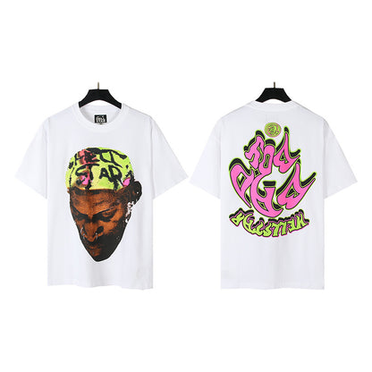 [3]2025 Summer New American Fashion Brand Male and Female Couples Wear plus Size Loose Pullover Short Sleeve T-shirt Youth Tee