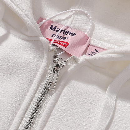 Gmabcd-sup Hoodie Collaboration Joe Loose Fit Autumn Winter Fleece Zipper Jacket Street Fashion Patchwork Hooded Sweatshirt