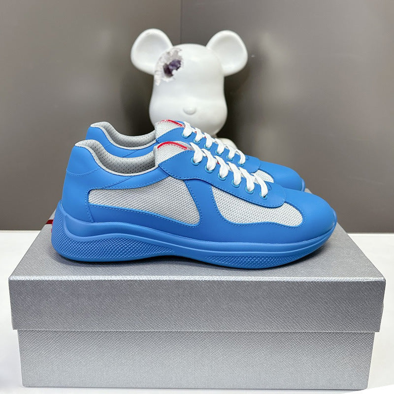 GMabcd America Cup Home Colorful Sole Genuine Leather Fashion Flat Sneakers Casual Shoes Sports Shoes Men's Shoes
