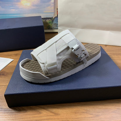 GMabcd Men's Fashion Printed Cloth Magic Tape Casual Slip-On Sandals Non-Slip Outdoor Beach