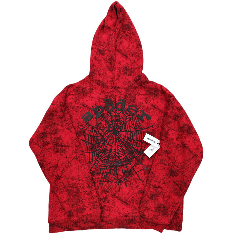 GMabcd Hoodie Casual Loose Red Branch Camouflage Spider Web Sp5der Sweatshirt Men's Export