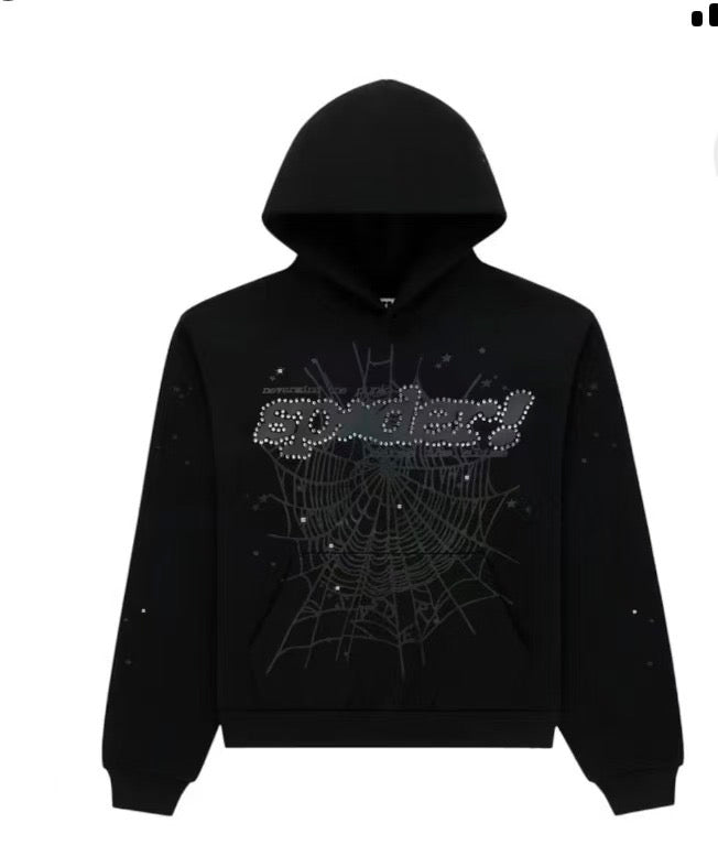 New Hoodie Couple Spider Hip-Hop Casual Loose Jacket Fleece Sp55555der Sweatshirt Men(Hight Quality)