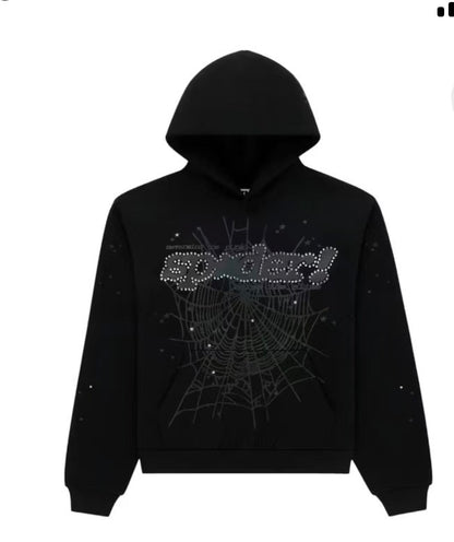 New Hoodie Couple Spider Hip-Hop Casual Loose Jacket Fleece Sp55555der Sweatshirt Men(Hight Quality)
