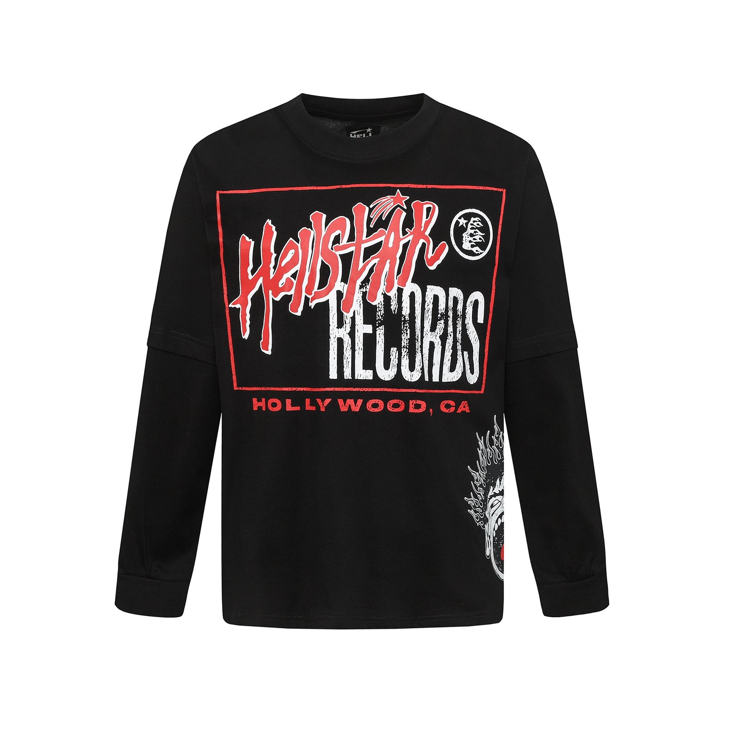 HS American Style Oversized Long Sleeve T-Shirt Autumn Base Shirt Men's Pullover Shirt