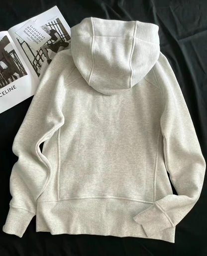 Lulu Same Style Scuba Women's Zipper Hooded Sweatshirt Autumn Winter Women's Outdoor Casual Warm Top Sports Jacket
