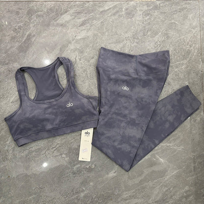 a-l Sports Fitness Wear Women's Yoga Sports Bra Camisole Style Underwear Elastic Beauty Back Tight-Fitting Tie-Dye Top