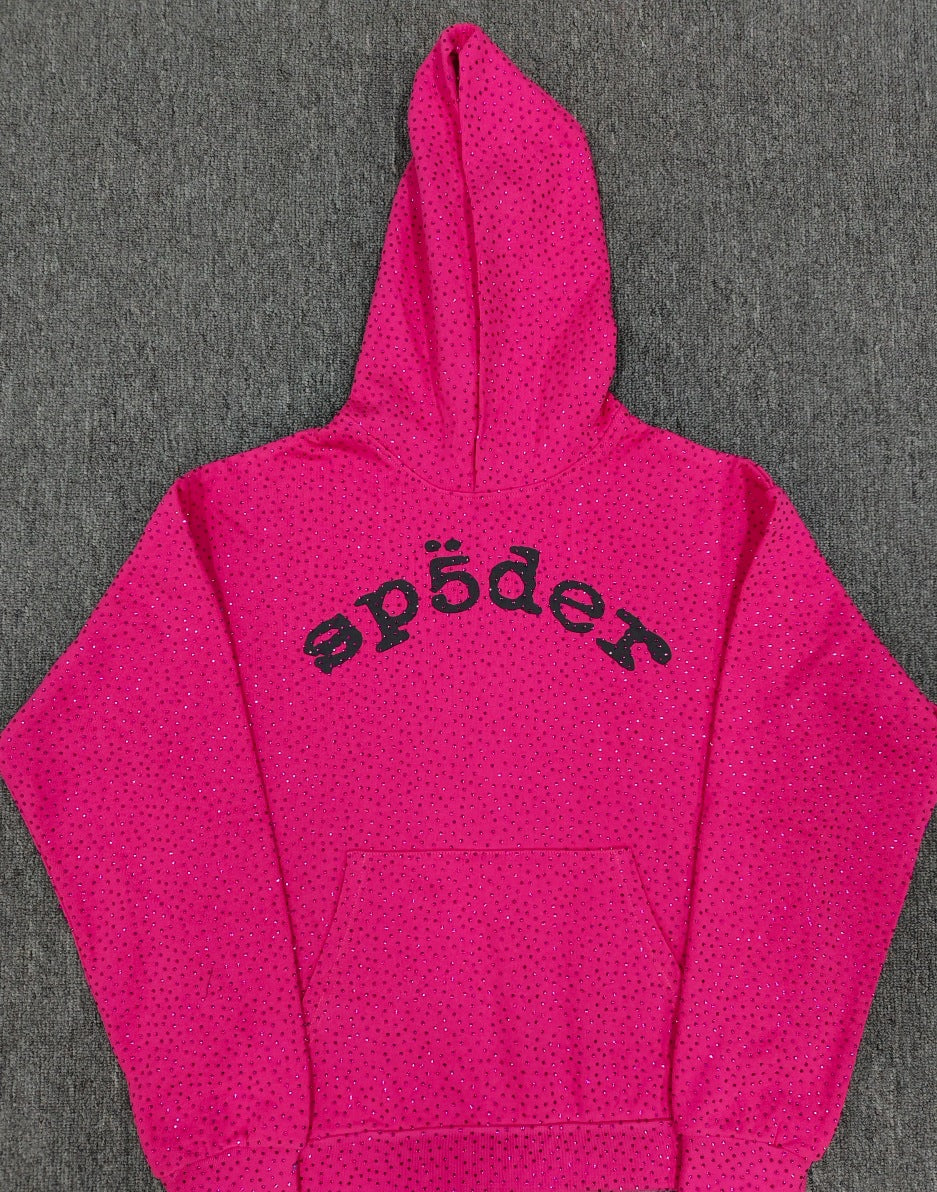 Hoodie Jacket Hip Hop Singer Same Fashion Casual Spider Rhinestone Sp5der Sweater [High Quality]