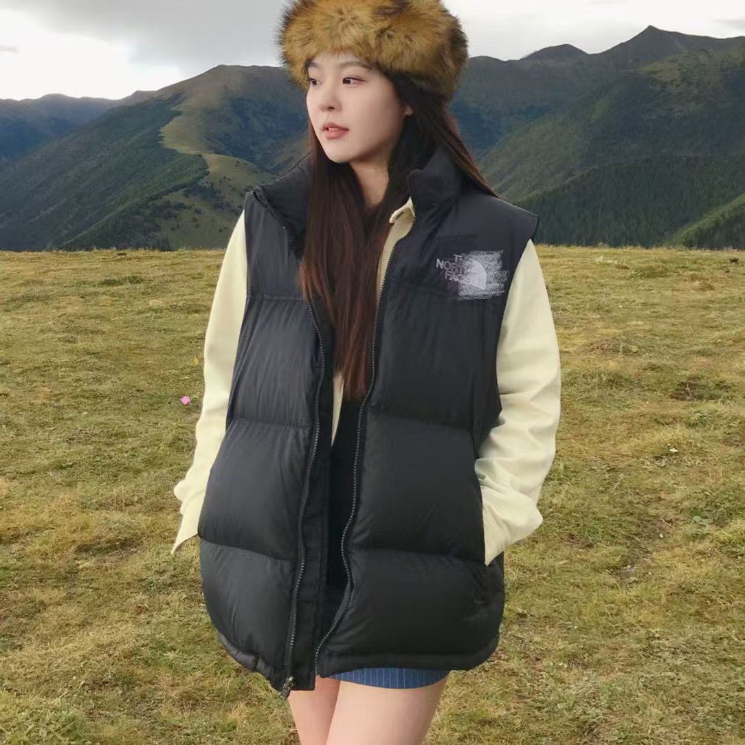 GMabcdNorth-Face 1996 Down Vest Unisex American Version TNF700 Puff Embroidery Winter Vest Couple Style Reversible