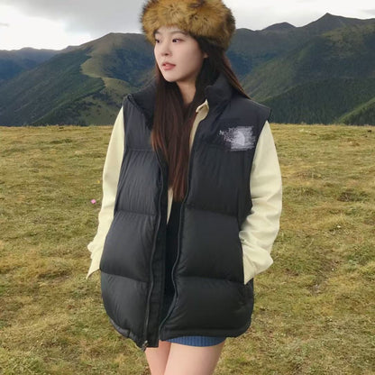 GMabcdNorth-Face 1996 Down Vest Unisex American Version TNF700 Puff Embroidery Winter Vest Couple Style Reversible