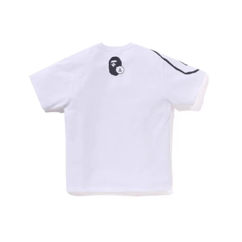 Streetwear Brand Short Sleeve Men's Line Print Graffiti Street Hip Hop Loose Simple Pure Cotton T-Shirt Half Sleeve Shirt