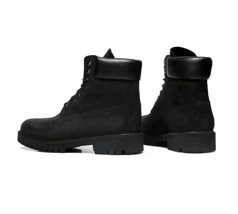 GMABCD Classic Yellow Boots Thick-Soled Martin Boots Men's Couple First Layer Cowhide Outdoor High-Top Boots