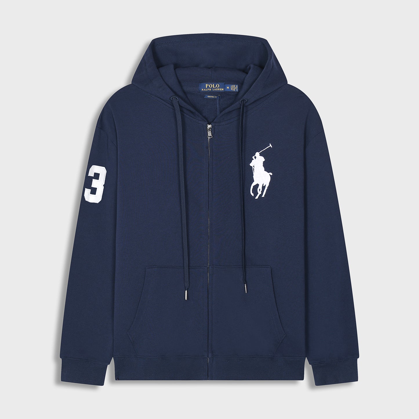 GMabcd Spring and Autumn Thin Pony Hooded Sweatshirt RL Cardigan Zipper Embroidery Loose Plus Size Paul POLO Jacket