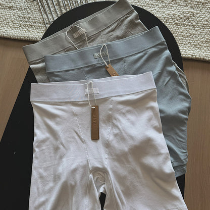 Ski** Kardashian Boyfriend European and American 2025 Women's Spring Sports Ribbed Shorts Slim Fit Spring Summer New Style