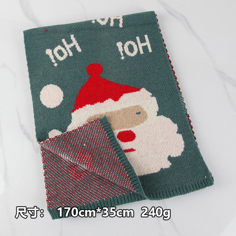 Christmas gift Christmas atmosphere Woolen all-match Autumn scarf Winter warm extension couple girl student cute skin scarf