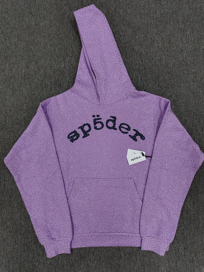 Hoodie Jacket Hip Hop Singer Same Fashion Casual Spider Rhinestone Sp5der Sweater [High Quality]