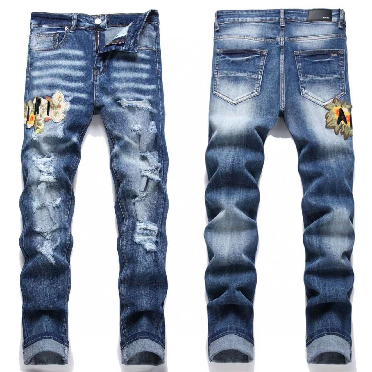 GMAM Heavy Craft Washed Distressed High Street Embroidered Unisex Jeans