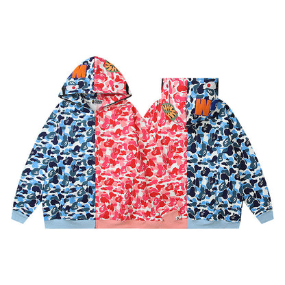 Baby Apee Shark Camouflage Hooded Cardigan Zipper Fashion Brand Comfortable Men's Women's Pullover Coat