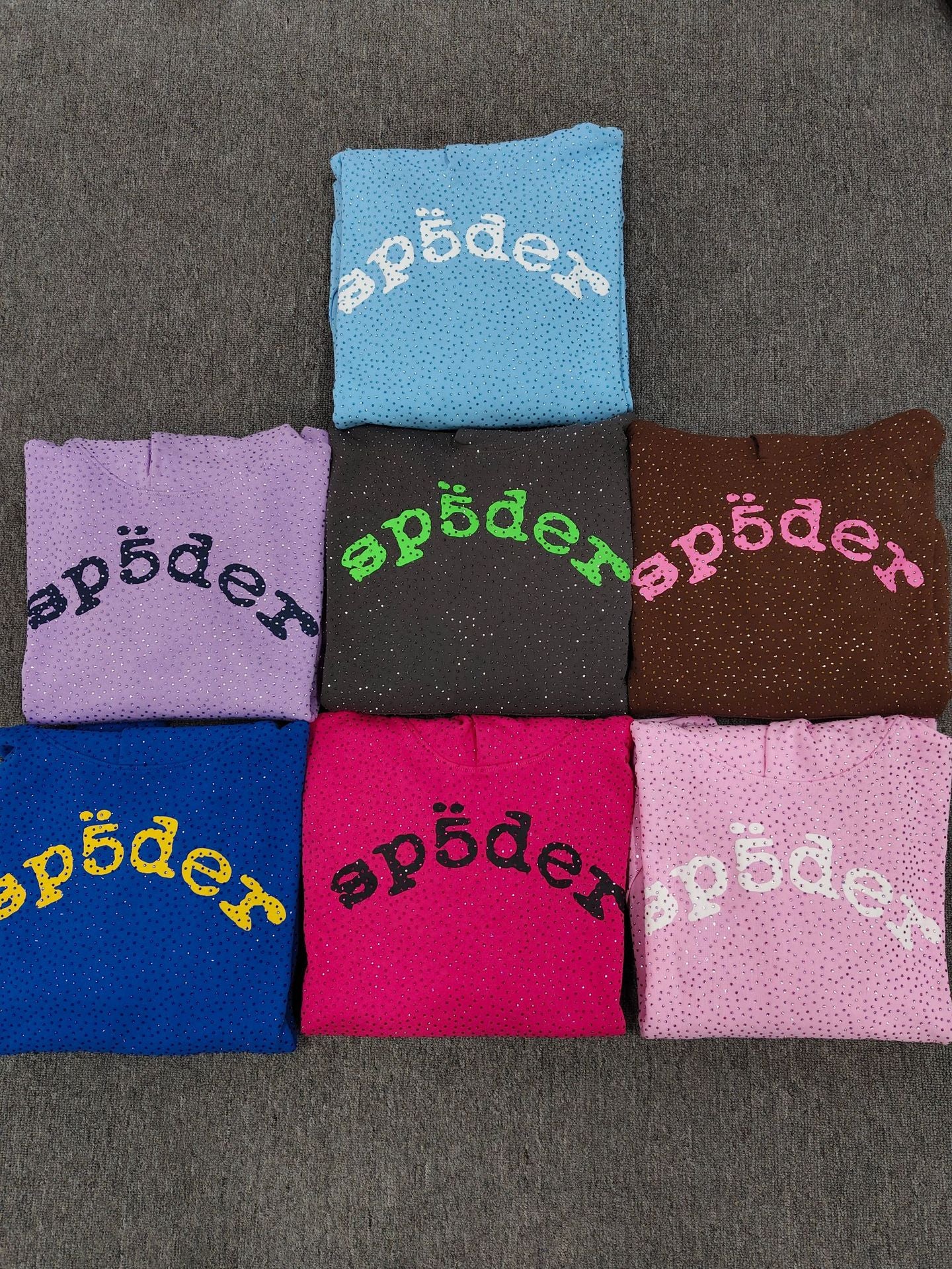 Hoodie Jacket Hip Hop Singer Same Fashion Casual Spider Rhinestone Sp5der Sweater [High Quality]