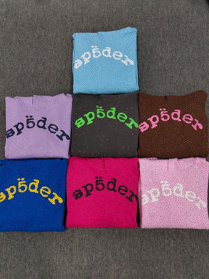 Hoodie Jacket Hip Hop Singer Same Fashion Casual Spider Rhinestone Sp5der Sweater [High Quality]