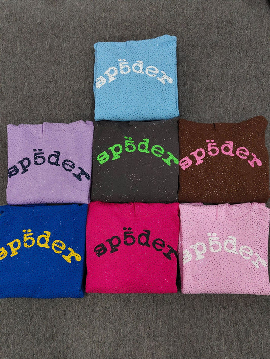 Hoodie Jacket Hip Hop Singer Same Fashion Casual Spider Rhinestone Sp5der Sweater [High Quality]