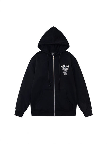 GMstuxN Letter Collaboration Hoodie Classic Letter Embroidery Hooded Sweatshirt Heavyweight Casual Jacket for Men
