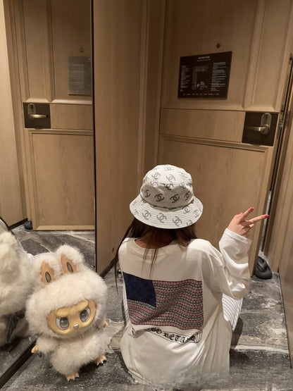 25ss New Ch Crow Snowflake Cotton Long Sleeve Summer Thin Loose Lazy Back Print T-Shirt Women Round Neck