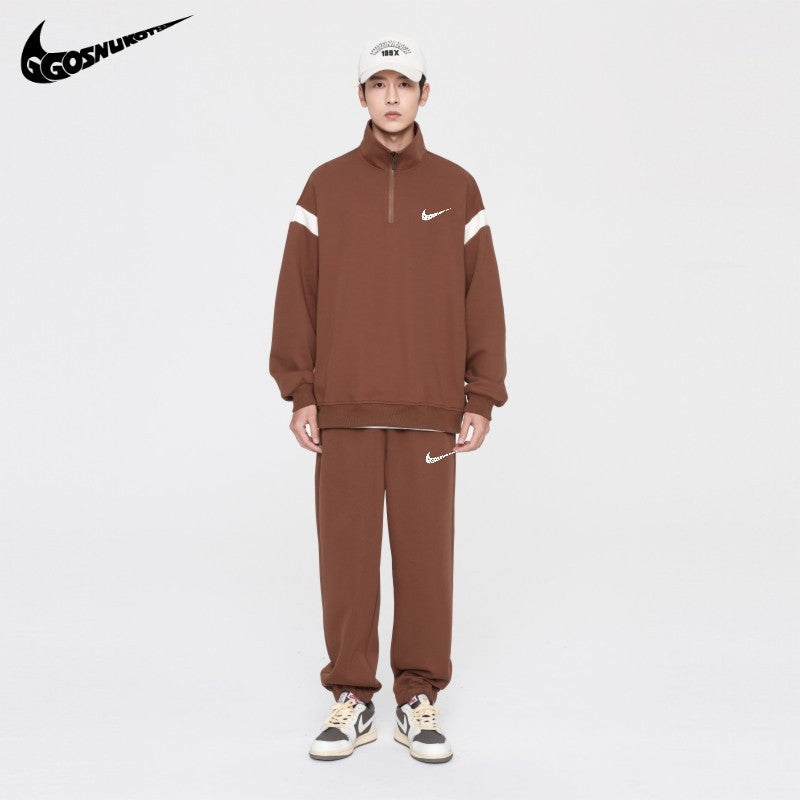 Men's 2024 Sports Casual Set Unisex Autumn Trendy Sweatshirt Long Pants Student Loose Running Two-piece Set
