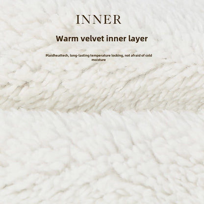 Winter Double Layer Fleece-lined Thickened Knitted Hat Women's Solid Color Wool Warm Windproof Earflaps Slipover Flanging Woolen Cap
