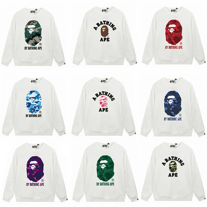 GMabcd Terry Sweatshirt for Men, Autumn and Winter Long Sleeve Letter Print Loose Round Neck Pullover Casual Top Trendy