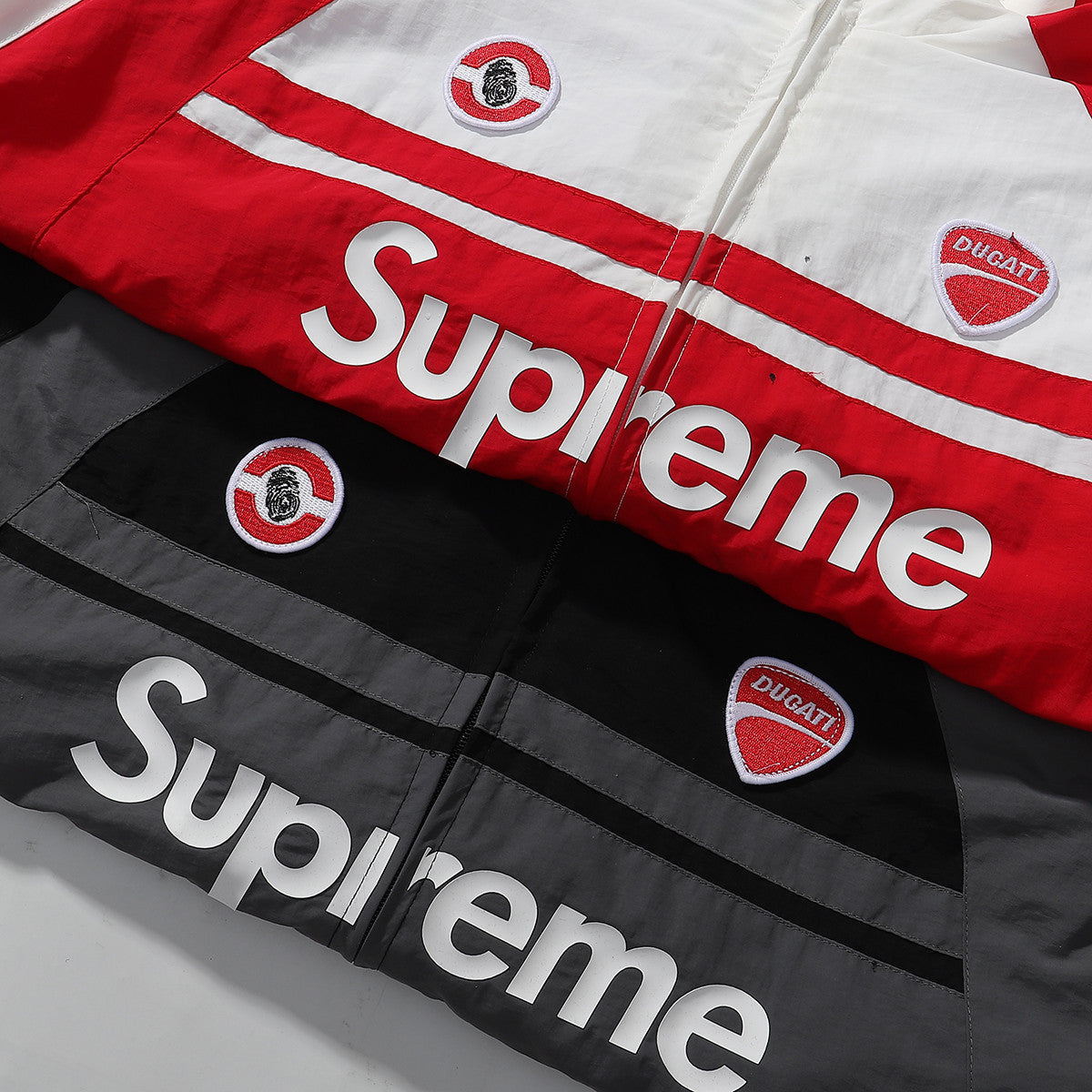 Supreme Ducati Collaboration Racing Style Windbreaker Jacket for Men
