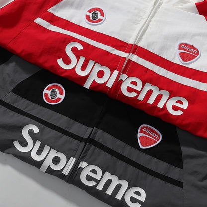 Supreme Ducati Collaboration Racing Style Windbreaker Jacket for Men