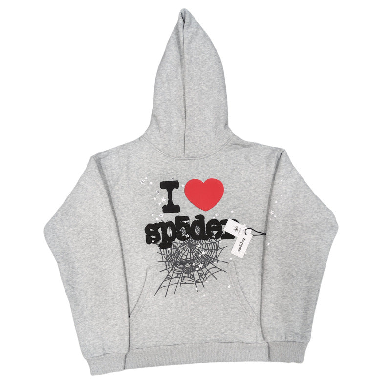 Gmsp5der Sweater Spider Web Love Pullover Hooded Sweater Men's and Women's Hoodies[High Quality]