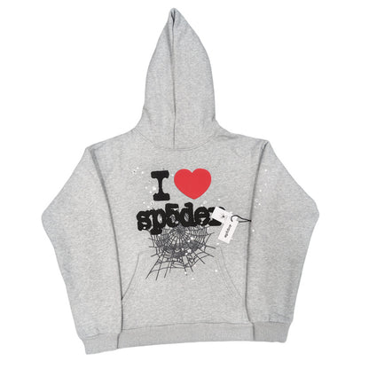 Gmsp5der Sweater Spider Web Love Pullover Hooded Sweater Men's and Women's Hoodies[High Quality]