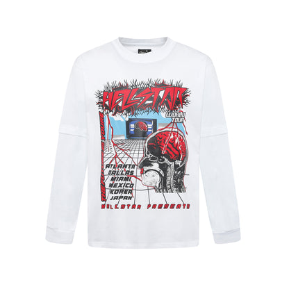HS American Style Oversized Long Sleeve T-Shirt Autumn Base Shirt Men's Pullover Shirt