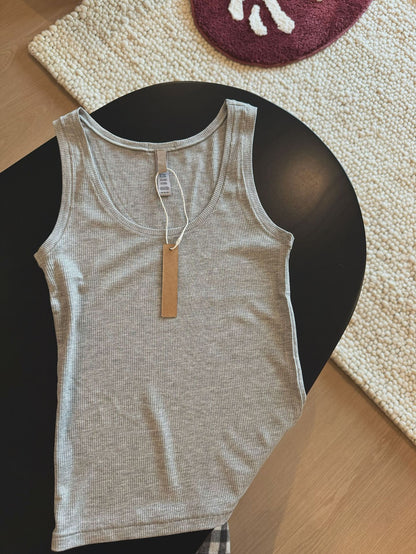 Ski **Kardashian Cotton Rib European and American 2025 Women's Spring Sports Vest Sleeveless Slim Modal